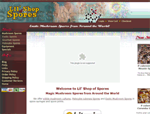 Tablet Screenshot of lilshopofspores.com